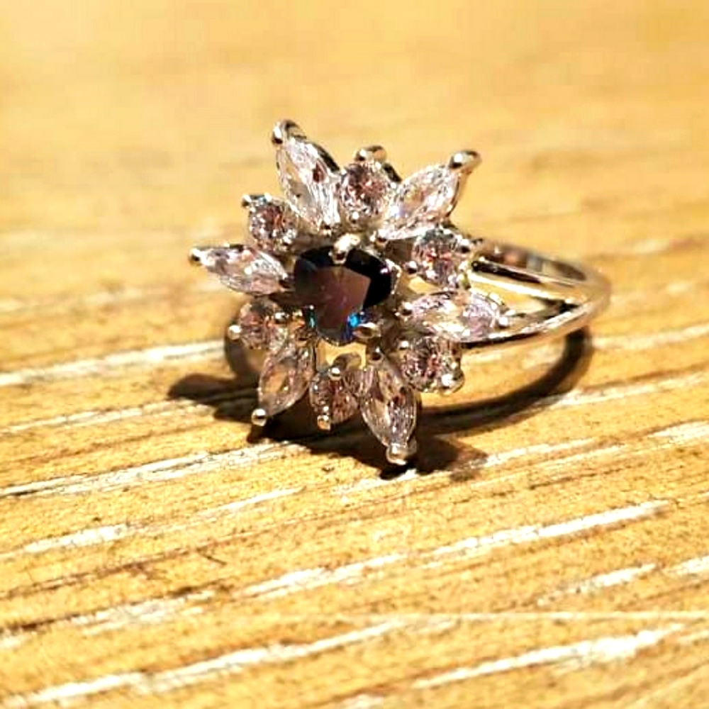 Rainbow topaz size 7 ring